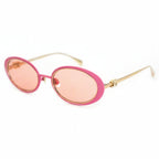 Chanel Women Oval Gold Pink Sunglasses