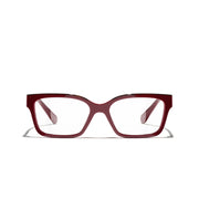 CHANEL Women Rectangular Burgundy Transparent Optical Glasses