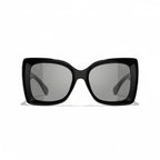  Chanel Women Square Black & Grey Polarized Sunglasses 