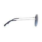 Chanel Women Pilot Titanium & Calfskin Silver & Blue Gradient Sunglasses