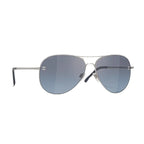 Chanel Women Pilot Titanium & Calfskin Silver & Blue Gradient Sunglasses