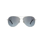 Chanel Women Pilot Titanium & Calfskin Silver & Blue Gradient Sunglasses