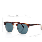 Tom Ford Men Round Square Frame Blonde Havana Sunglasses