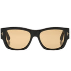 Tom Ford Men Round Frame Brown Horn Sunglasses