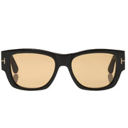 Tom Ford Men Round Frame Brown Horn Sunglasses