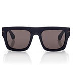 Tom Ford Men Square Frame Matte Black Sunglasses
