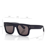 Tom Ford Men Square Frame Matte Black Sunglasses