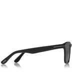 Tom Ford Men Square Frame Shiny Matte Black Sunglasses