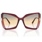 Tom Ford Women Square Frame Shiny Bordeaux Sunglasses
