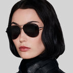 Tom Ford Women Navigator Frame Shine Black Sunglasses