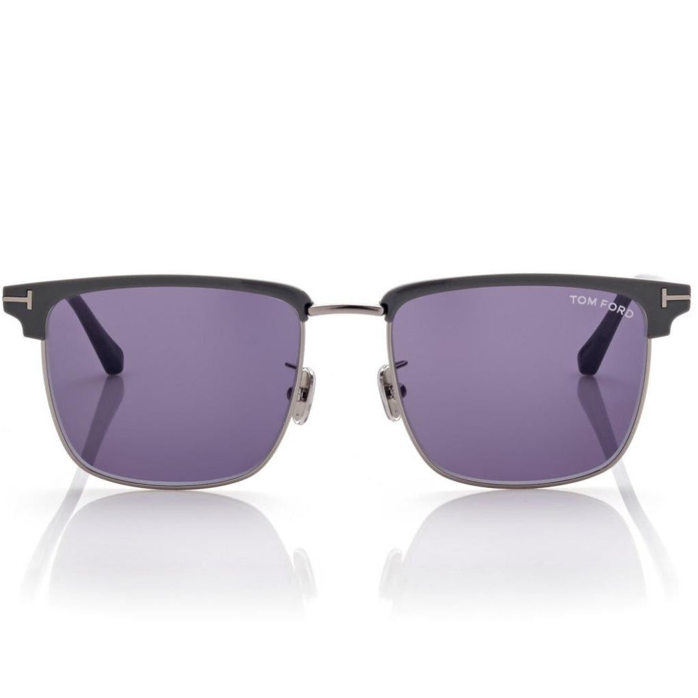 Tom Ford Men Rimless Frame Shiny Mastic Black Sunglasses