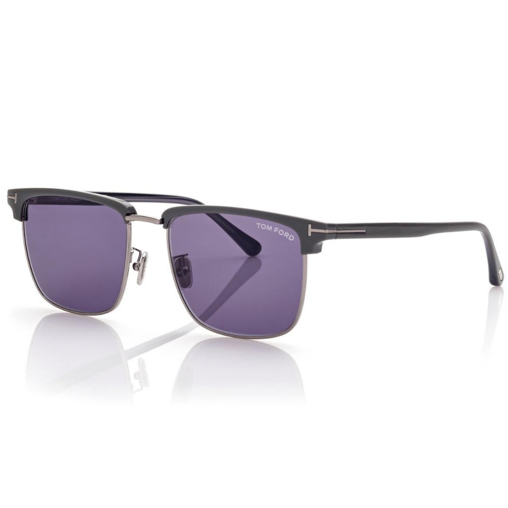 Tom Ford Men Rimless Frame Shiny Mastic Black Sunglasses