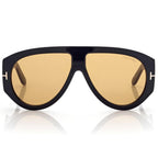 Tom Ford Men Pilot Frame Soft Shiny Black Sunglasses