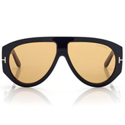 Tom Ford Men Pilot Frame Soft Shiny Black Bronson Sunglasses