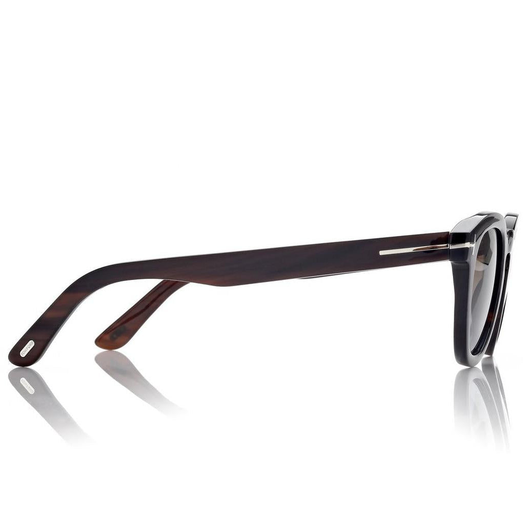 Tom Ford Men Round Sqaure Frame Brown Horn Sunglasses