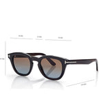 Tom Ford Men Round Sqaure Frame Brown Horn Sunglasses