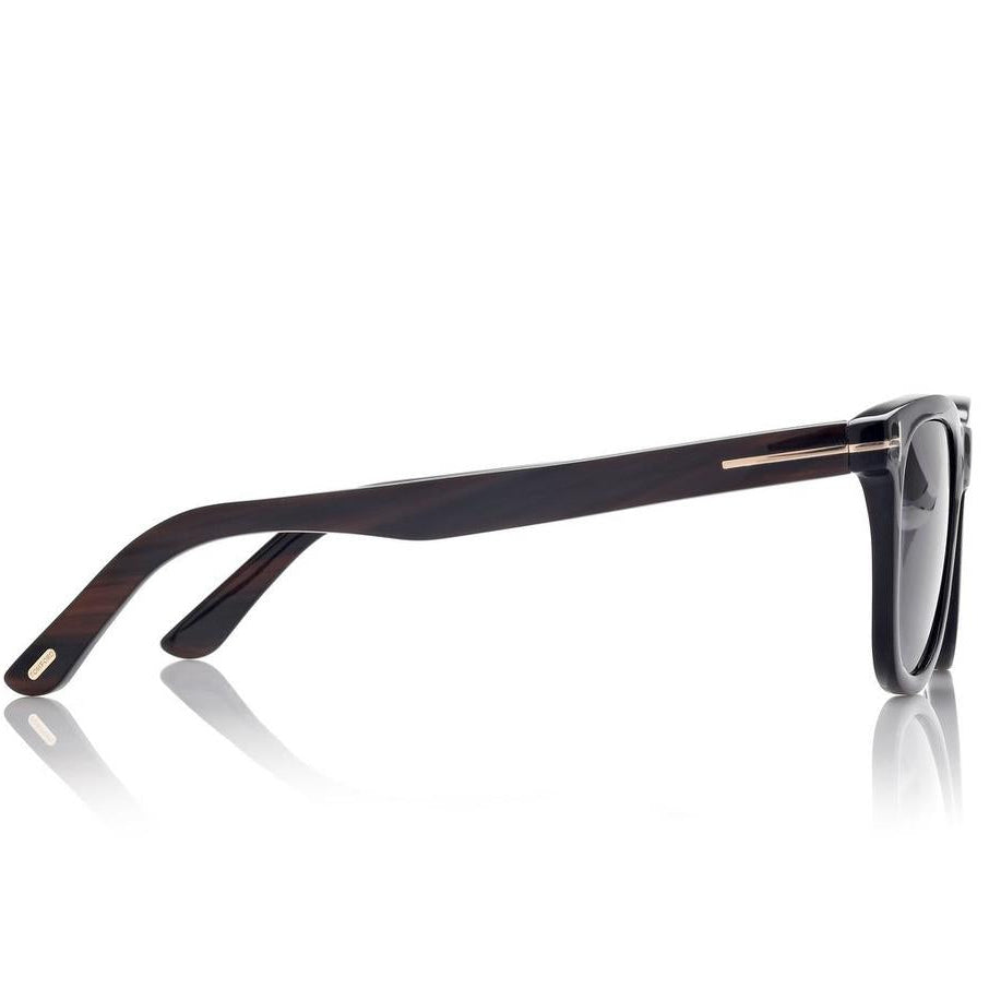 Tom Ford Men Rectangle Frame Black Horn Sunglasses