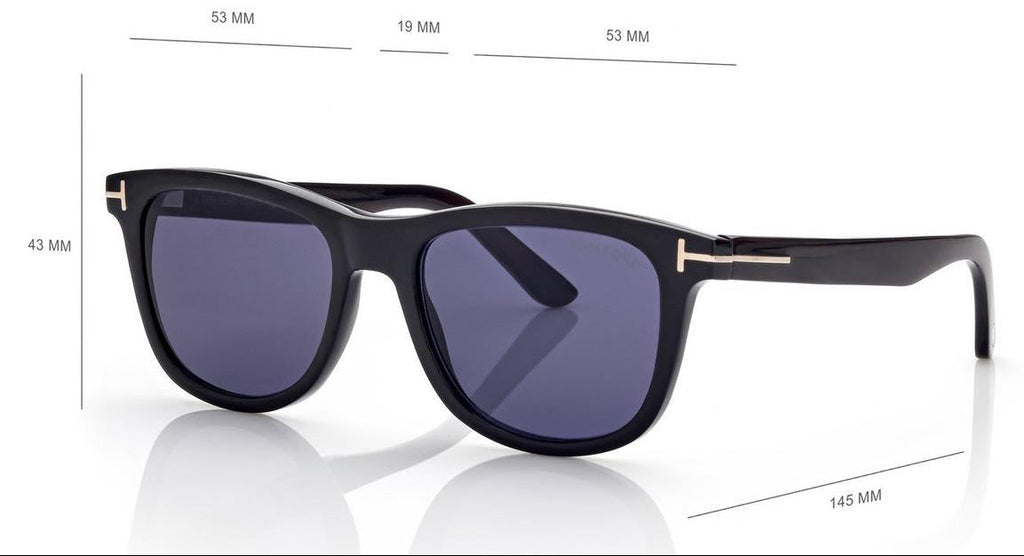 Tom Ford Men Rectangle Frame Black Horn Sunglasses