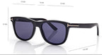 Tom Ford Men Rectangle Frame Black Horn Sunglasses