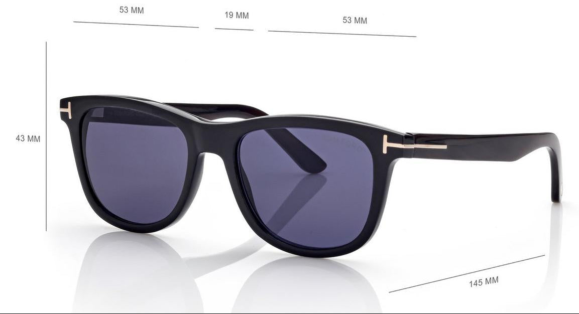 Tom Ford Men Rectangle Frame Black Horn Sunglasses