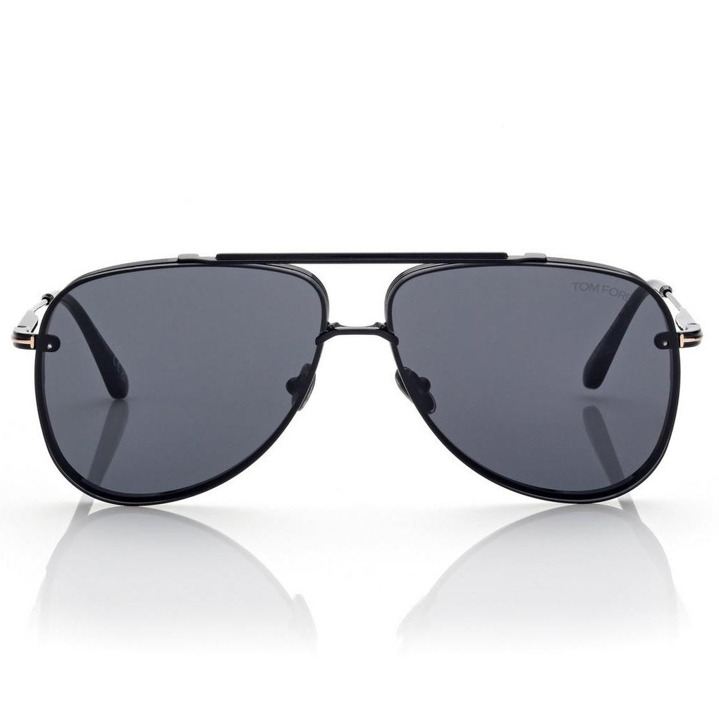 Tom Ford Men Pilot Fram Shiny Coal Black Sunglasses