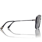 Tom Ford Men Pilot Fram Shiny Coal Black Sunglasses