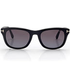 Tom Ford Women Round Sqaure Frame Shiny Dusty Black Sunglasses