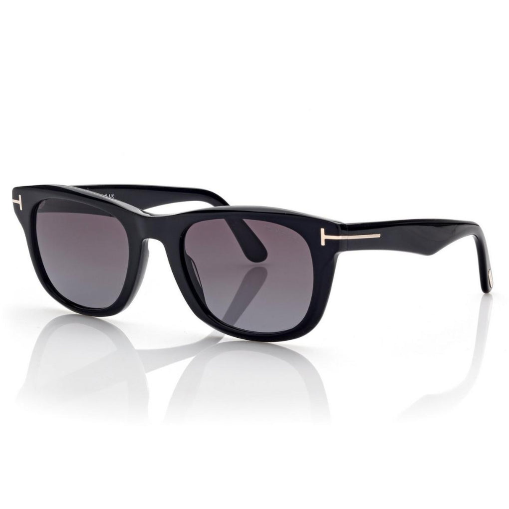 Tom Ford Men Round Sqaure Frame Shiny Dusty Black Sunglasses