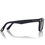 Tom Ford Women Round Sqaure Frame Shiny Dusty Black Sunglasses