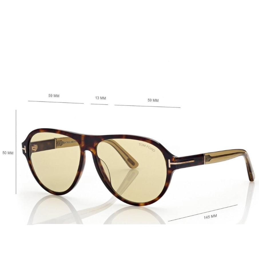 Tom Ford Women Pilot Frame Dark Havana Brown Sunglasses