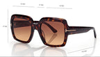 Tom Ford Women Square Frame Red Havana Sunglasses