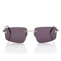 Tom Ford Men Rimless Frame Shiny Palladium Sunglasses