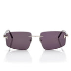 Tom Ford Men Rimless Frame Shiny Palladium Sunglasses
