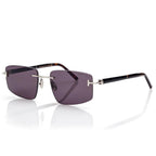 Tom Ford Men Rimless Frame Shiny Palladium Sunglasses