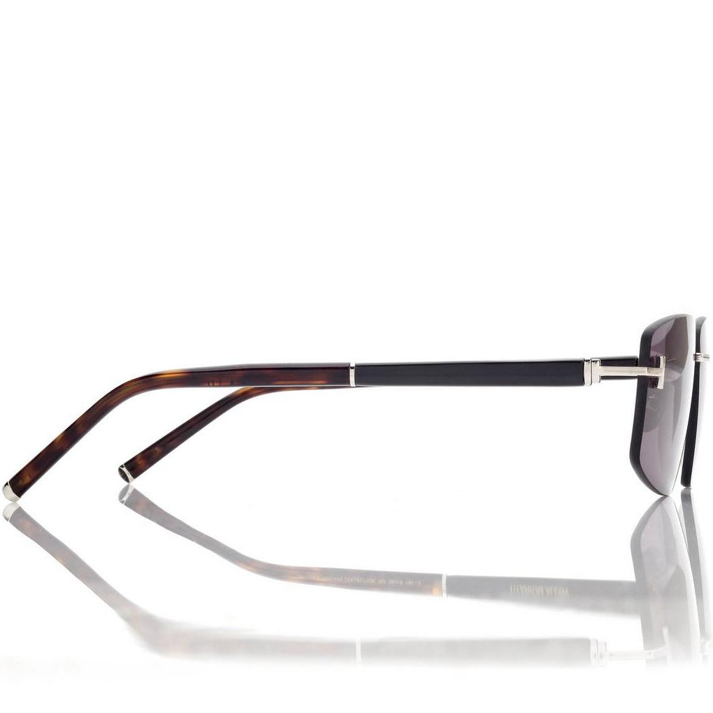 Tom Ford Men Rimless Frame Shiny Palladium Sunglasses