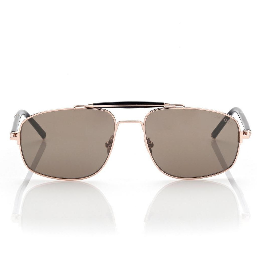 Tom Ford Women Titanium Horn Navigator Rose Gold Sunglasses