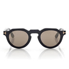 Tom Ford Women Round Frame Phantom Black Sunglasses