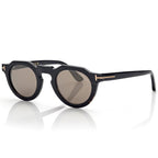 Tom Ford Men Round Frame Coloured Horn Sunglasses