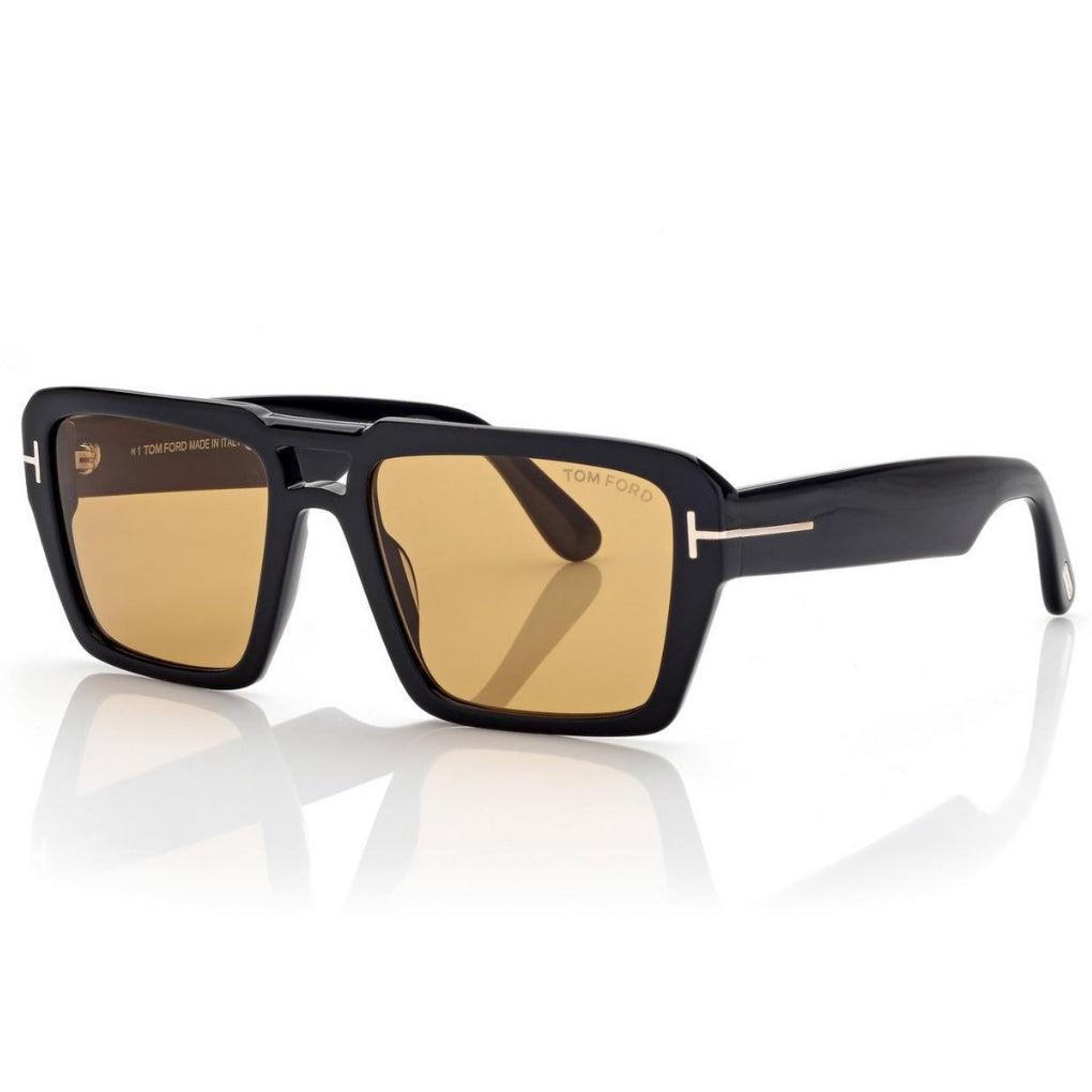 Tom Ford Men Sqaure Frame Soft Black Acetate Redford Sunglasses