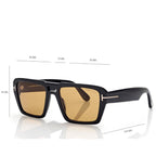 Tom Ford Men Sqaure Frame Soft Black Sunglasses