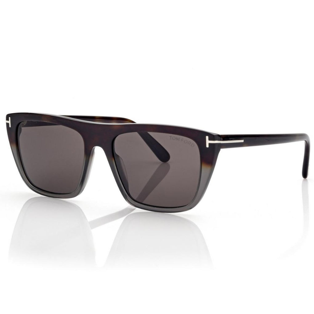 Tom Ford Men Rectangular Frame Coloured Havana Sunglasses