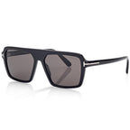 Tom Ford Women Pilot Frame Shiny Black Sunglasses