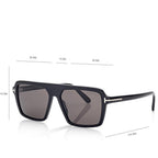 Tom Ford Men Pilot Frame Natural Black Sunglasses