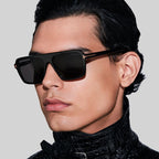 Tom Ford Women Pilot Frame Shiny Black Sunglasses