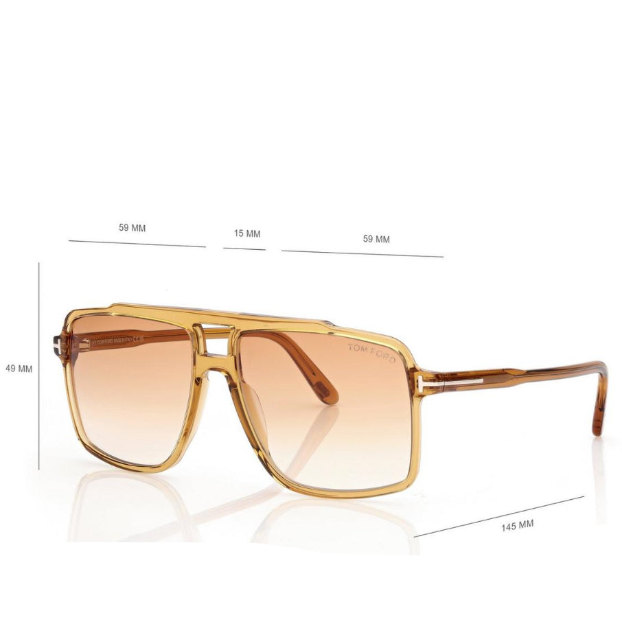 Tom Ford Women Navigator Frame Yellow Sunglasses