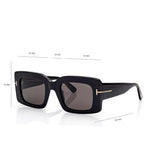 Tom Ford Women Square Frame Storm Black Sunglasses