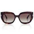 Tom Ford Women Butterfly Frame Dark Havana Sunglasses