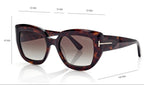 Tom Ford Women Butterfly Frame Dark Havana Sunglasses