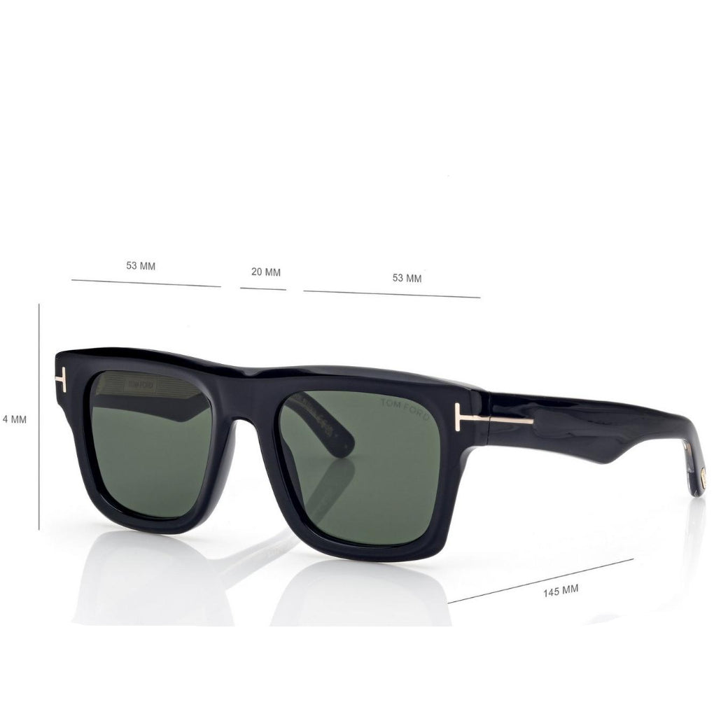 Tom Ford Women Sqaure Frame Shiny Natural Black Sunglasses