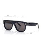 Tom Ford Men Geometric Frame Carban Black Sunglasses